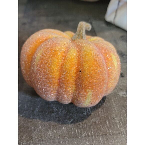 Shiny orange pumpkin set Decor fall figure - Picture 8 of 10